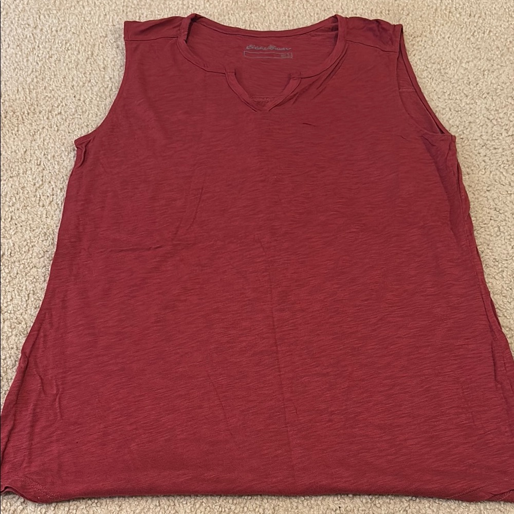 Eddie Bauer Women's Red Sleeveless Top
